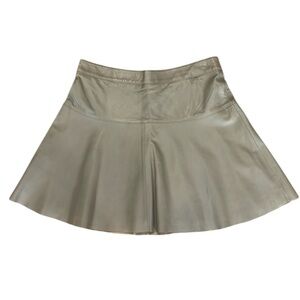 Banana Republic 100% Lamb Leather 
A-Line Knee Length Skirt (10)